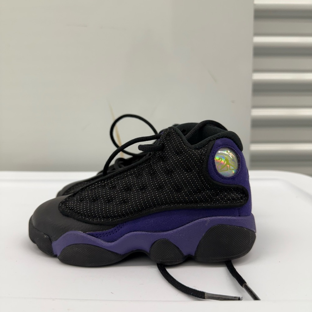 Jordan Kids Black and Purple Sneakers